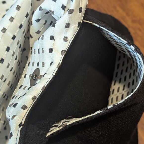 CUTE HANDMADE BLACK LINEN BAG-UNUSED-THIS IS A HOMEMADE ITEM/UNBRANDED - Picture 5 of 11